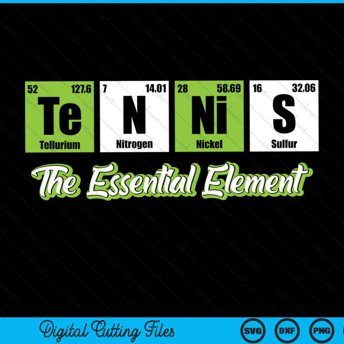 Tennis the essential element SVG cut file