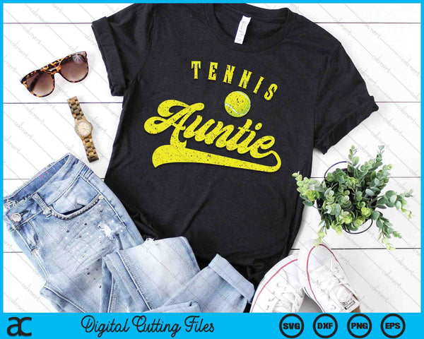 Tennis Auntie SVG PNG Digital Cutting File - on a t-shirt