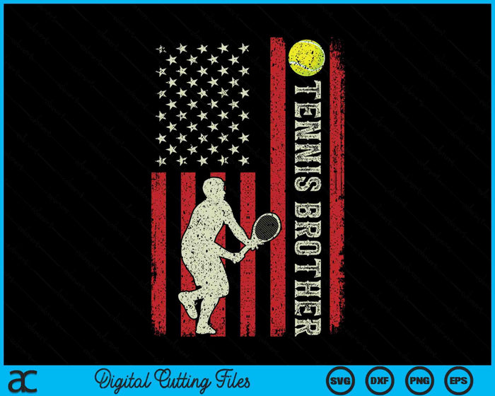 Tennis Brother US Flag Gifts For Brother SVG PNG Digital Printable Files