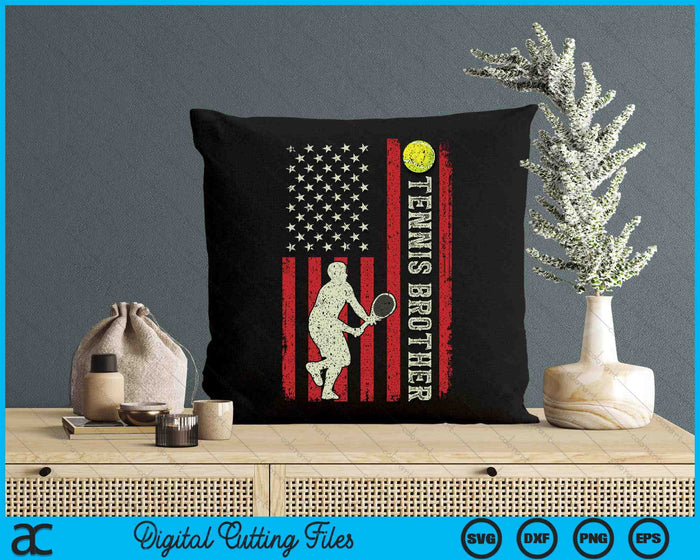 Tennis Brother US Flag Gifts For Brother SVG PNG Digital Printable Files