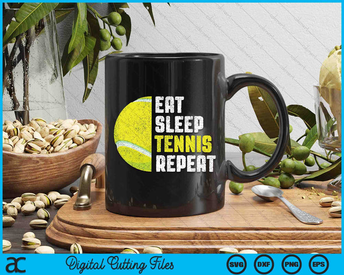 Tennis Coach Eat Sleep Tennis Repeat Tennis SVG PNG Digital Cutting Files