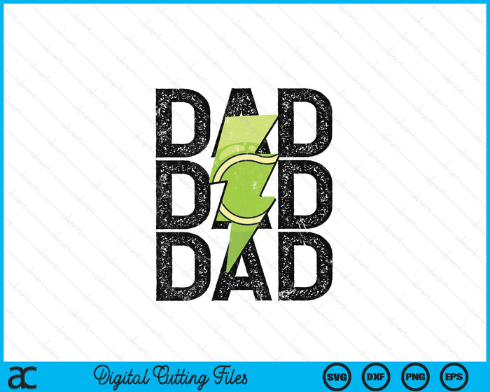 Tennis Dad Distressed Lightning Bolt SVG PNG Digital Printable Files