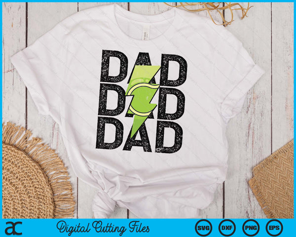 Tennis Dad Distressed Lightning Bolt SVG PNG Digital Printable Files