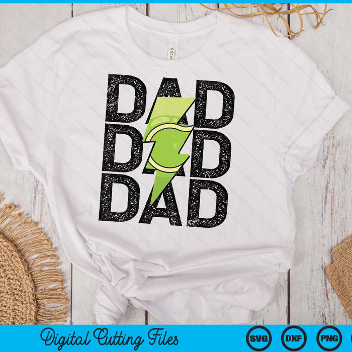 Tennis Dad Distressed Lightning Bolt SVG PNG Digital Printable Files