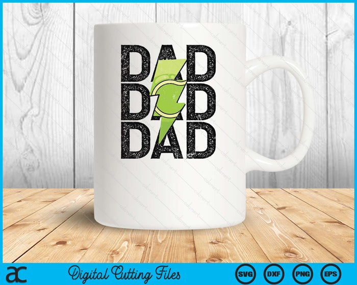 Tennis Dad Distressed Lightning Bolt SVG PNG Digital Printable Files