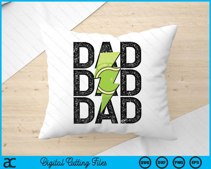 Tennis Dad Distressed Lightning Bolt SVG PNG Digital Printable Files