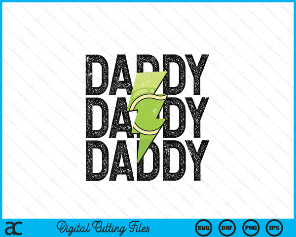 Tennis daddy distressed lightning bolt SVG cut file