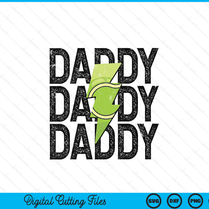 Tennis daddy distressed lightning bolt SVG cut file