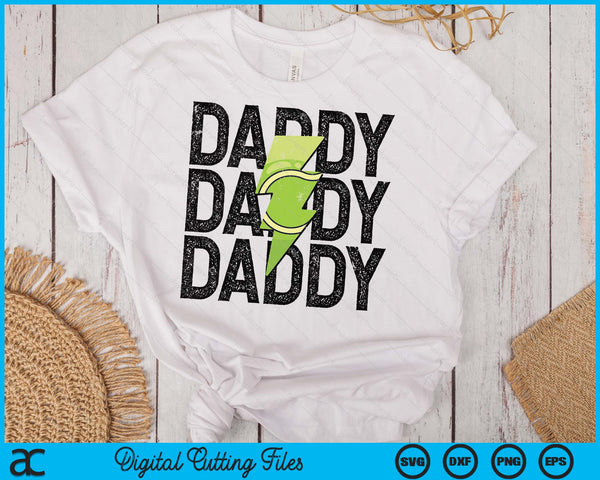 Tennis Daddy Distressed Lightning Bolt SVG PNG Digital Printable Files