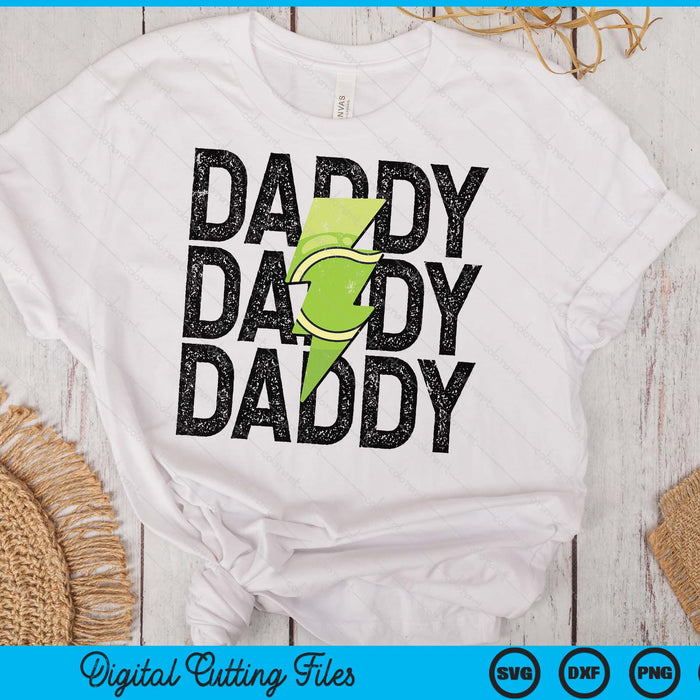 Tennis Daddy Distressed Lightning Bolt SVG PNG Digital Printable Files