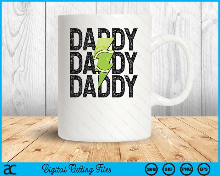 Tennis Daddy Distressed Lightning Bolt SVG PNG Digital Printable Files