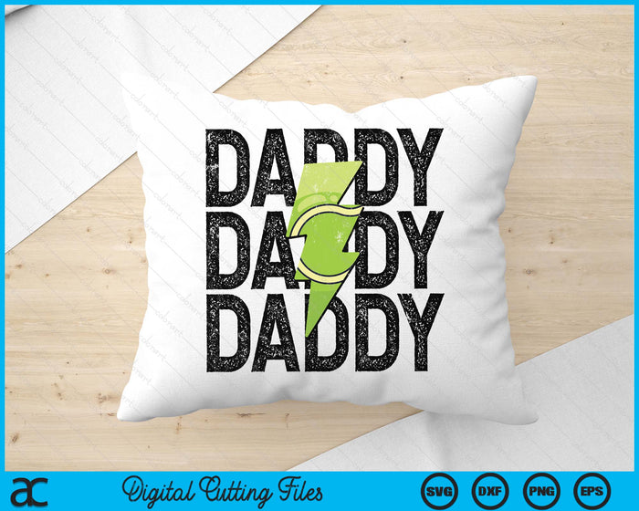 Tennis Daddy Distressed Lightning Bolt SVG PNG Digital Printable Files