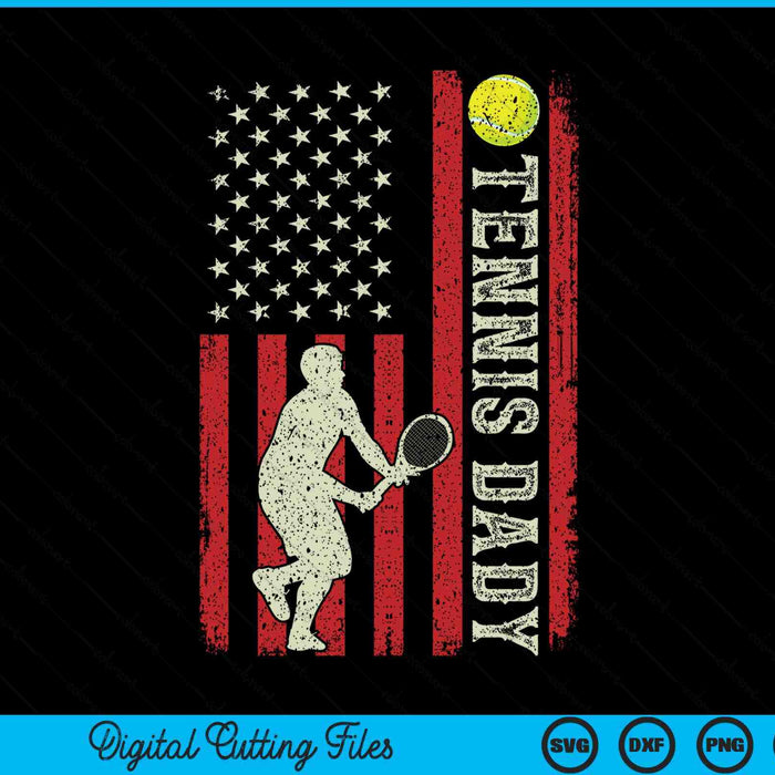 Tennis dady US flag for dady SVG cut file