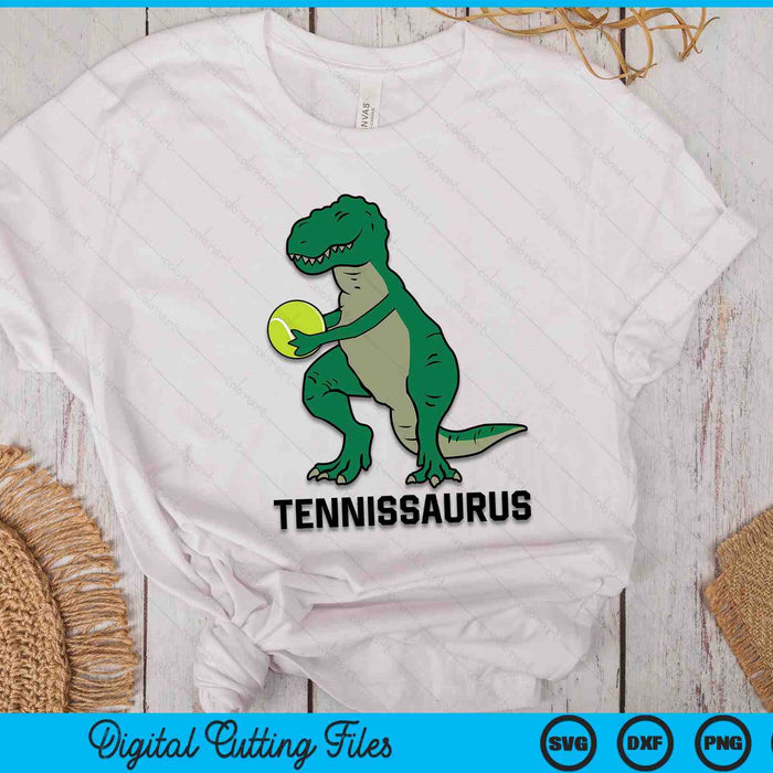Tennis dinosaurus Tennis Boy Kids Tennis Tennissaurus SVG PNG digitale snijbestanden