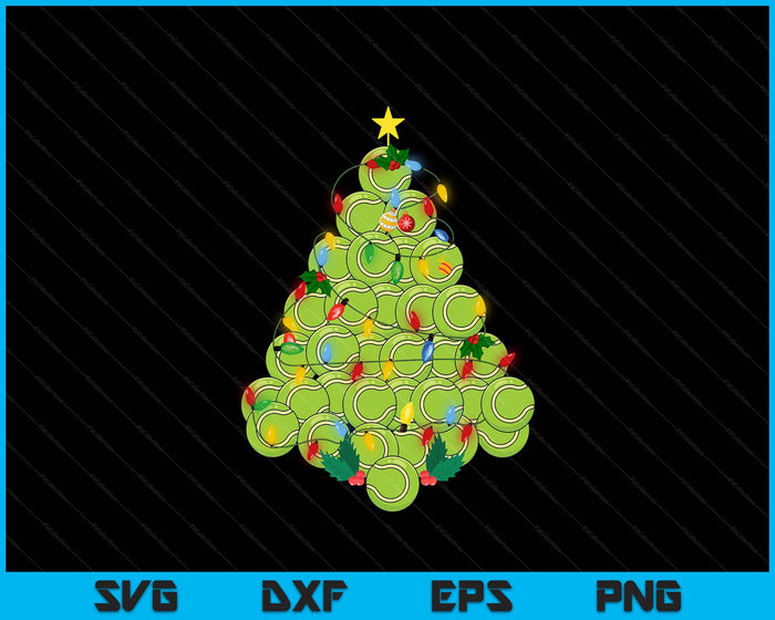 Tennis Football Christmas Tree Xmas Pajamas Player Coach SVG PNG Digital Printable Files