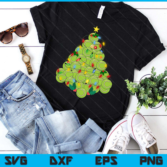 Tennis Football Christmas Tree Xmas Pajamas Player Coach SVG PNG Digital Printable Files