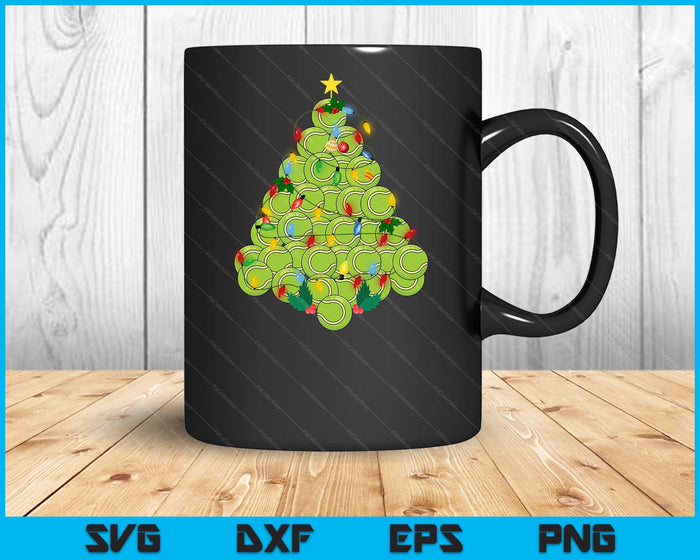 Tennis Football Christmas Tree Xmas Pajamas Player Coach SVG PNG Digital Printable Files