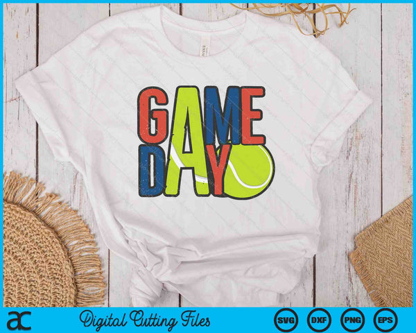 Tennis Game Day Navy Blue And Red SVG PNG Digital Printable Files