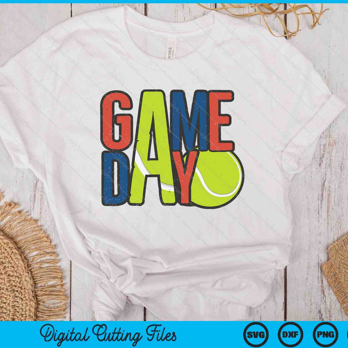 Tennis Game Day Navy Blue And Red SVG PNG Digital Printable Files