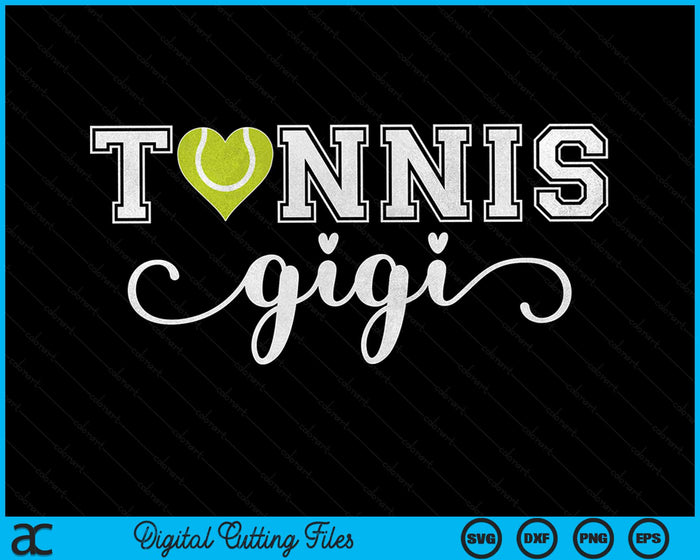 Tennis Gigi Tennis Sportliefhebber Verjaardag Moederdag SVG PNG Digitale Snijbestanden