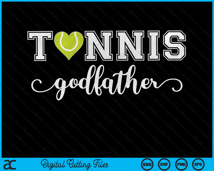 Tennis Godfather Tennis Sport Lover Verjaardag Vaderdag SVG PNG Digitale Snijbestanden
