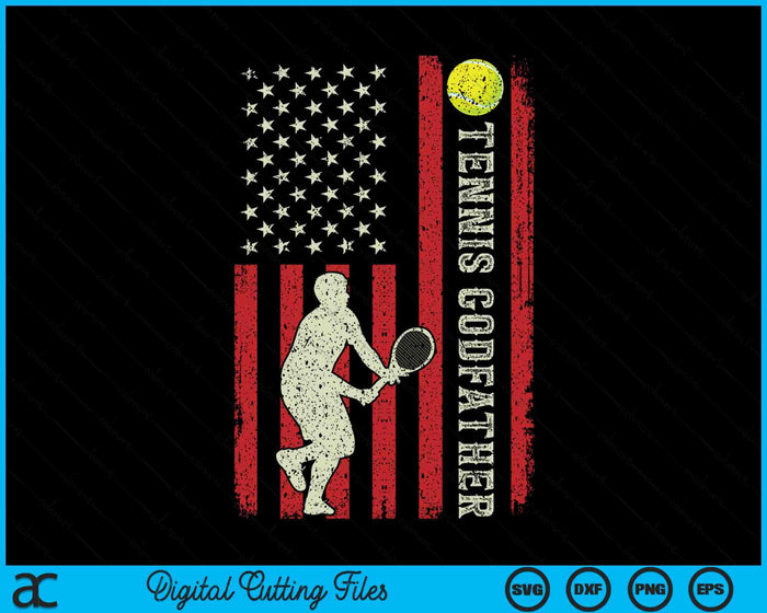 Tennis Godfather US Flag Gifts For Godfather SVG PNG Digital Printable Files