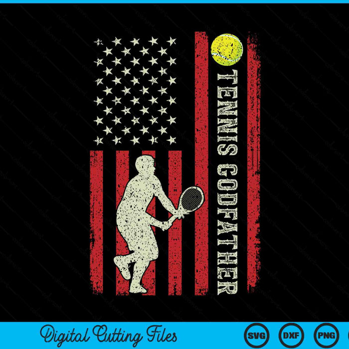 Tennis godfather US flag for godfather SVG cut file