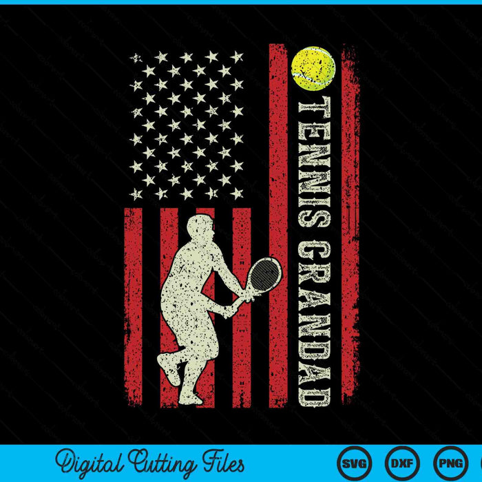 Tennis grandad US flag for grandad SVG cut file