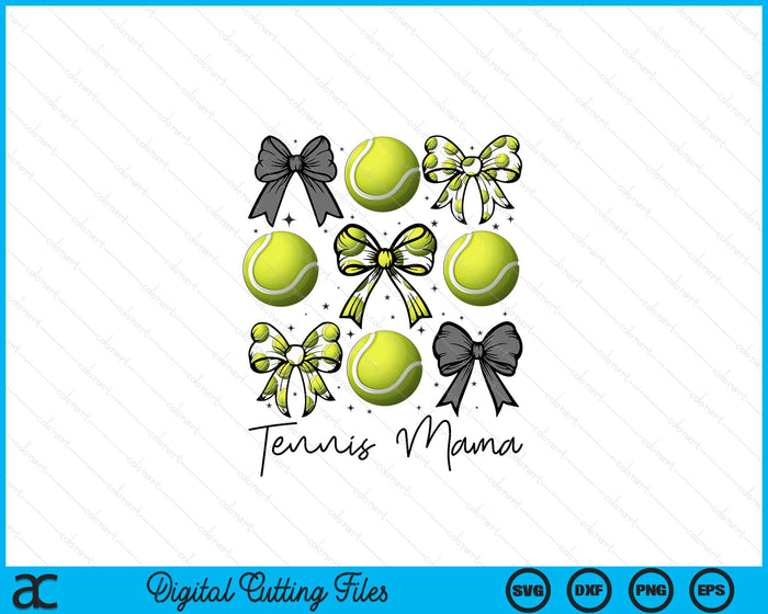 Tennis Mama Coquette Bow Tennis Season SVG PNG Digital Printable Files