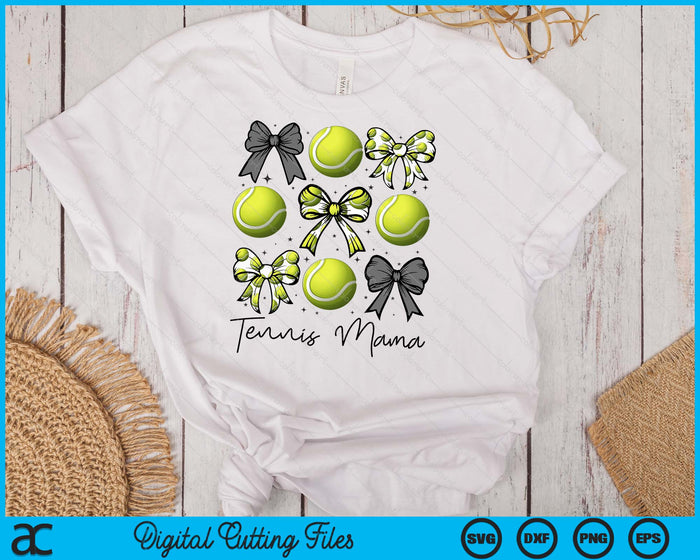 Tennis Mama Coquette Bow Tennis Season SVG PNG Digital Printable Files