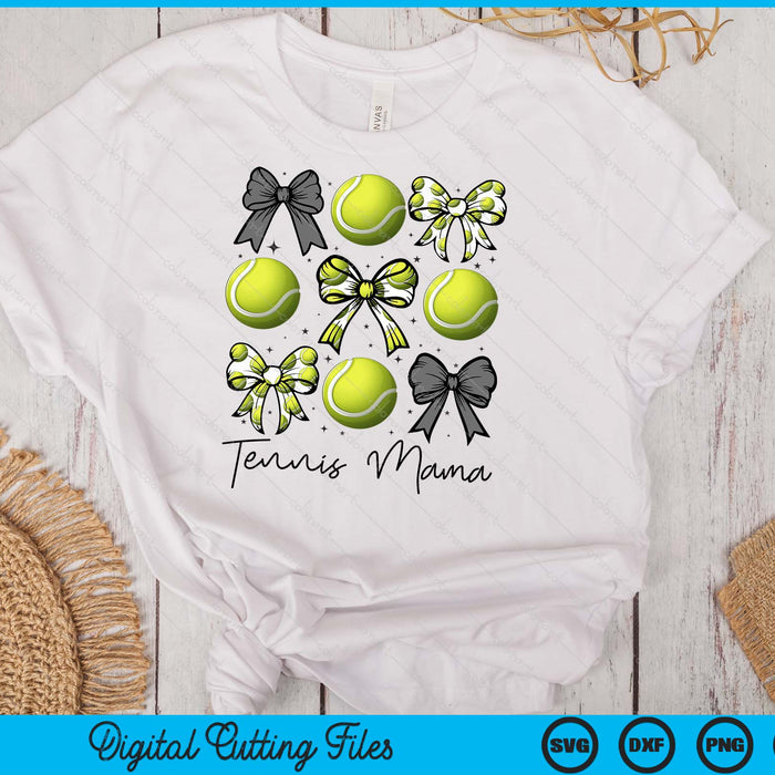 Tennis Mama Coquette Bow Tennis Season SVG PNG Digital Printable Files