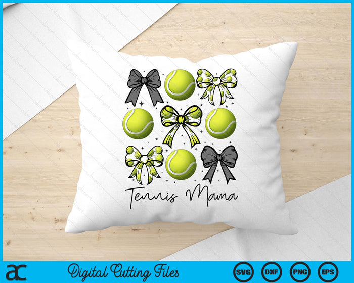 Tennis Mama Coquette Bow Tennis Season SVG PNG Digital Printable Files