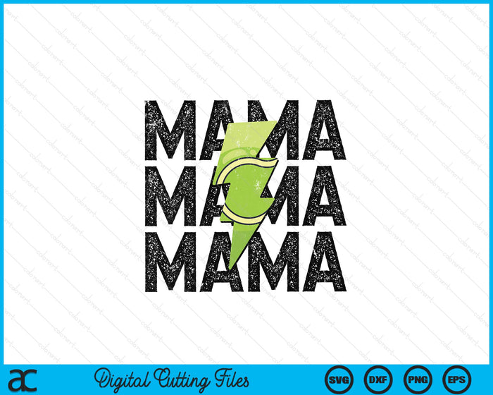 Tennis Mama Distressed Lightning Bolt SVG PNG Digital Printable Files