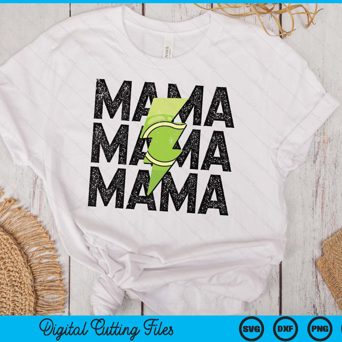 Tennis Mama Distressed Lightning Bolt SVG PNG Digital Printable Files