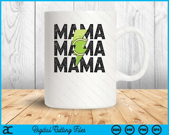 Tennis Mama Distressed Lightning Bolt SVG PNG Digital Printable Files