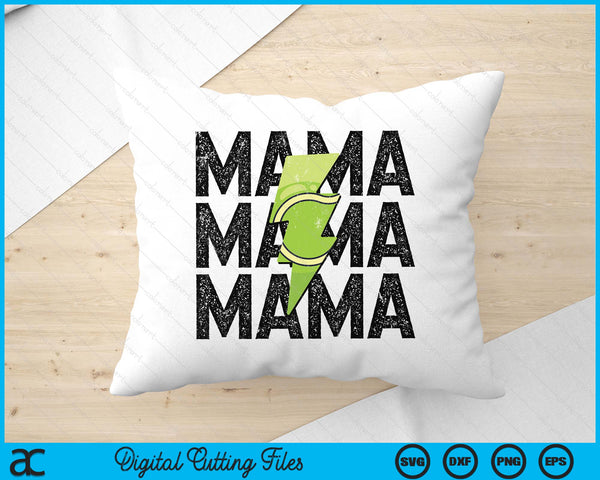 Tennis Mama Distressed Lightning Bolt SVG PNG Digital Printable Files