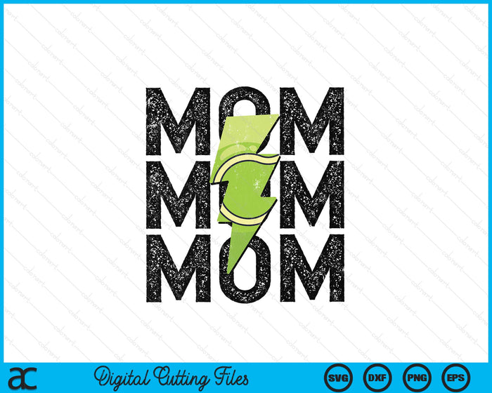 Tennis Mom Distressed Lightning Bolt SVG PNG Digital Printable Files