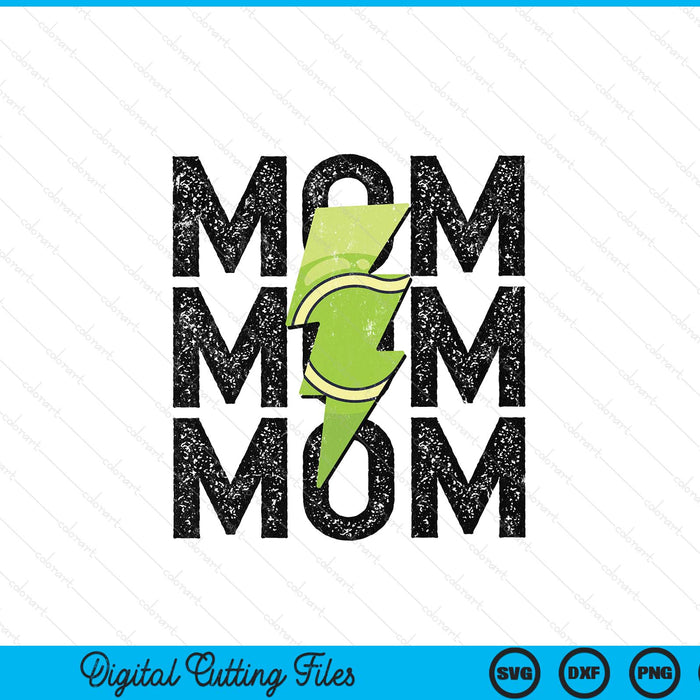 Tennis Mom Distressed Lightning Bolt SVG PNG Digital Printable Files