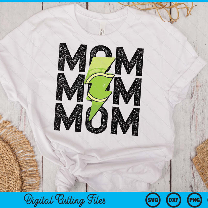 Tennis Mom Distressed Lightning Bolt SVG PNG Digital Printable Files