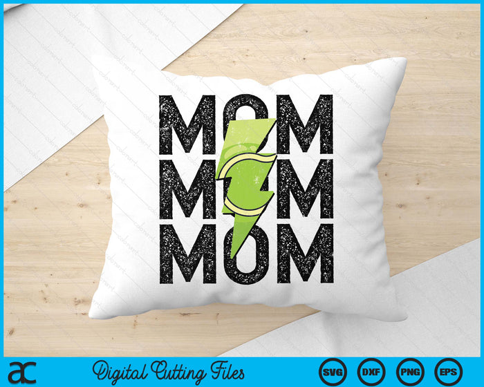 Tennis Mom Distressed Lightning Bolt SVG PNG Digital Printable Files