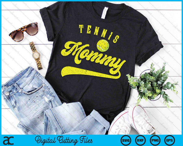 Tennis Mommy SVG PNG Digital Cutting File - on a t-shirt