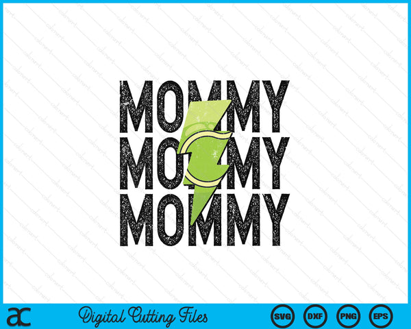 Tennis mommy distressed lightning bolt SVG cut file