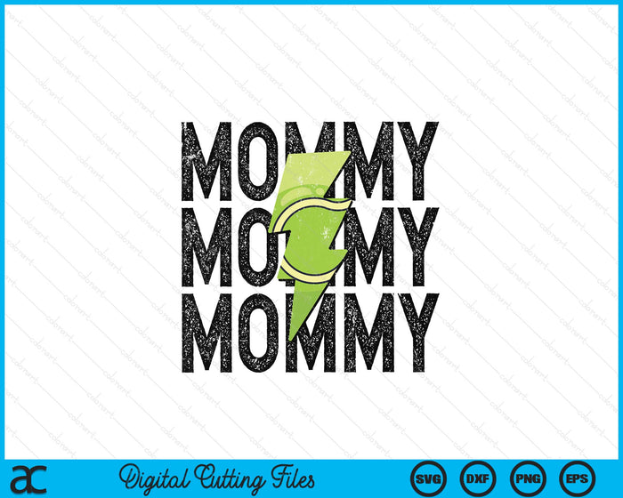 Tennis Mommy Distressed Lightning Bolt SVG PNG Digital Printable Files