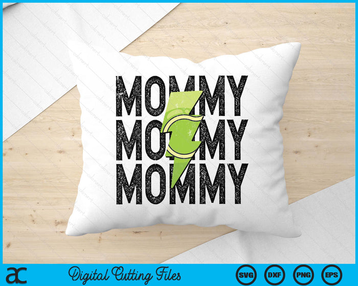 Tennis Mommy Distressed Lightning Bolt SVG PNG Digital Printable Files