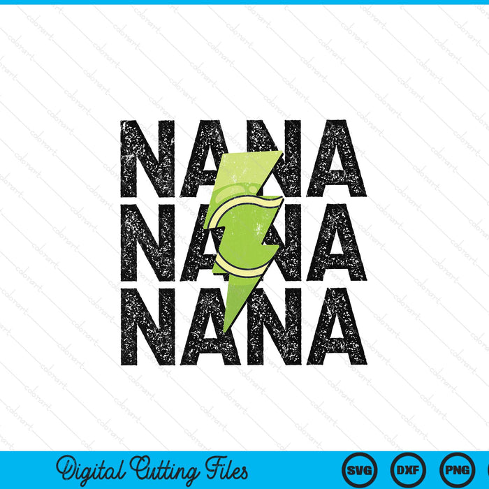 Tennis nana distressed lightning bolt SVG cut file