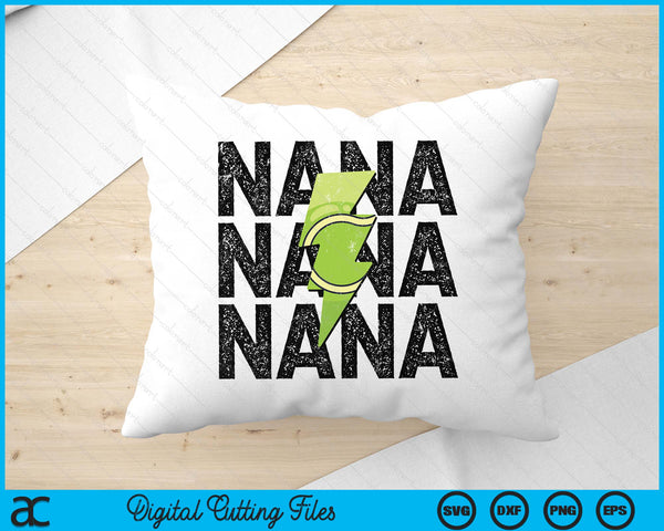 Tennis Nana Distressed Lightning Bolt SVG PNG Digital Printable Files