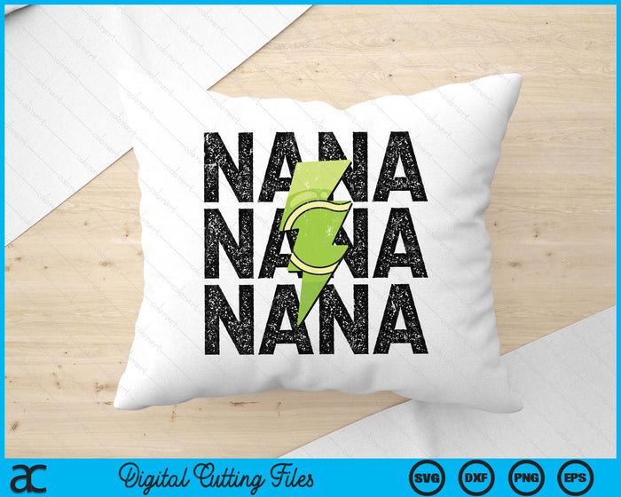 Tennis Nana Distressed Lightning Bolt SVG PNG Digital Printable Files