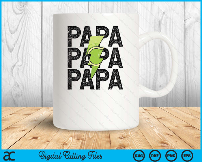 Tennis Papa Distressed Lightning Bolt SVG PNG Digital Printable Files