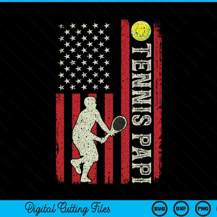 Tennis papi US flag for papi SVG cut file