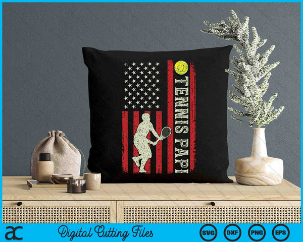 Tennis Papi US Flag Gifts For Papi SVG PNG Digital Printable Files